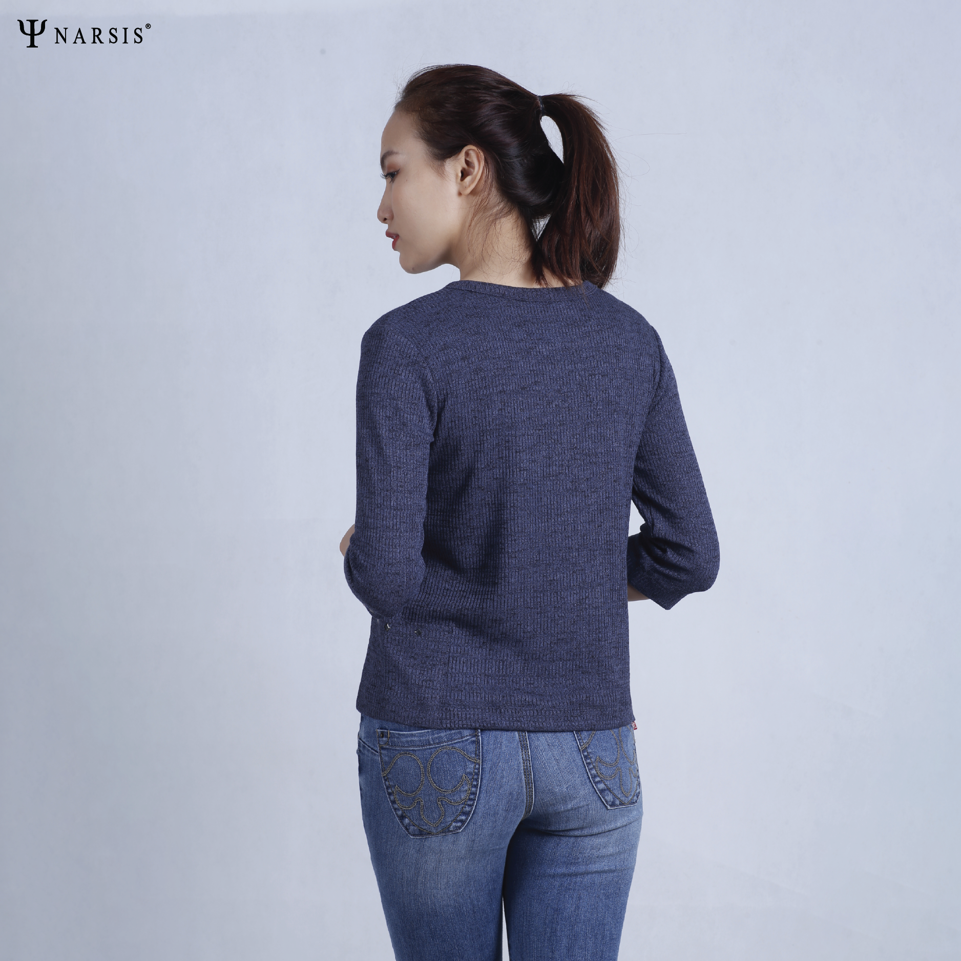 ÁO NỮ LEN KIỂU L7075 NARSIS VẢI LEN COTTON ẤM ÁP, THOÁNG MÁT, GIỮ ẤM TỐT, MỀM MẠI_thumbnail_2