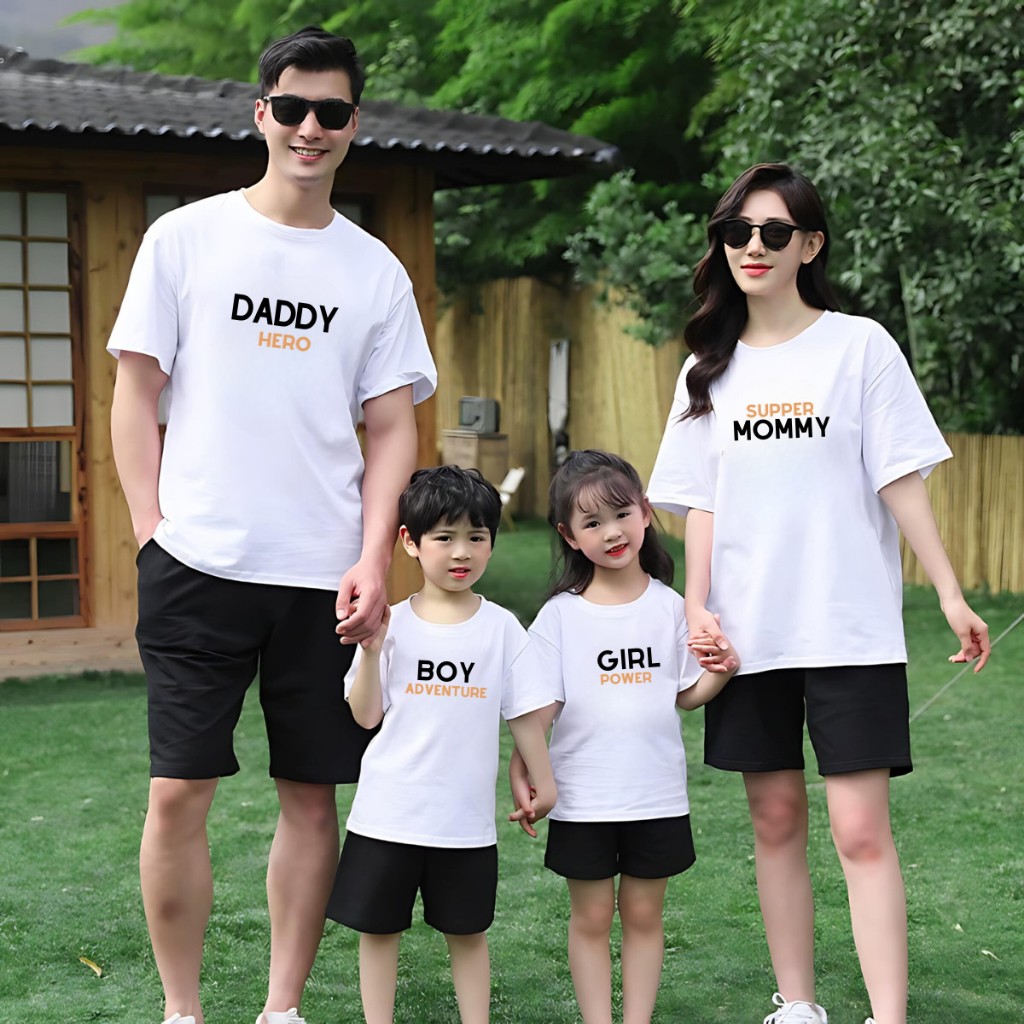 Áo thun gia đình 3-4-5 người in chữ Daddy, Mommy, Boy, Girl - LOZA G0180_thumbnail_1