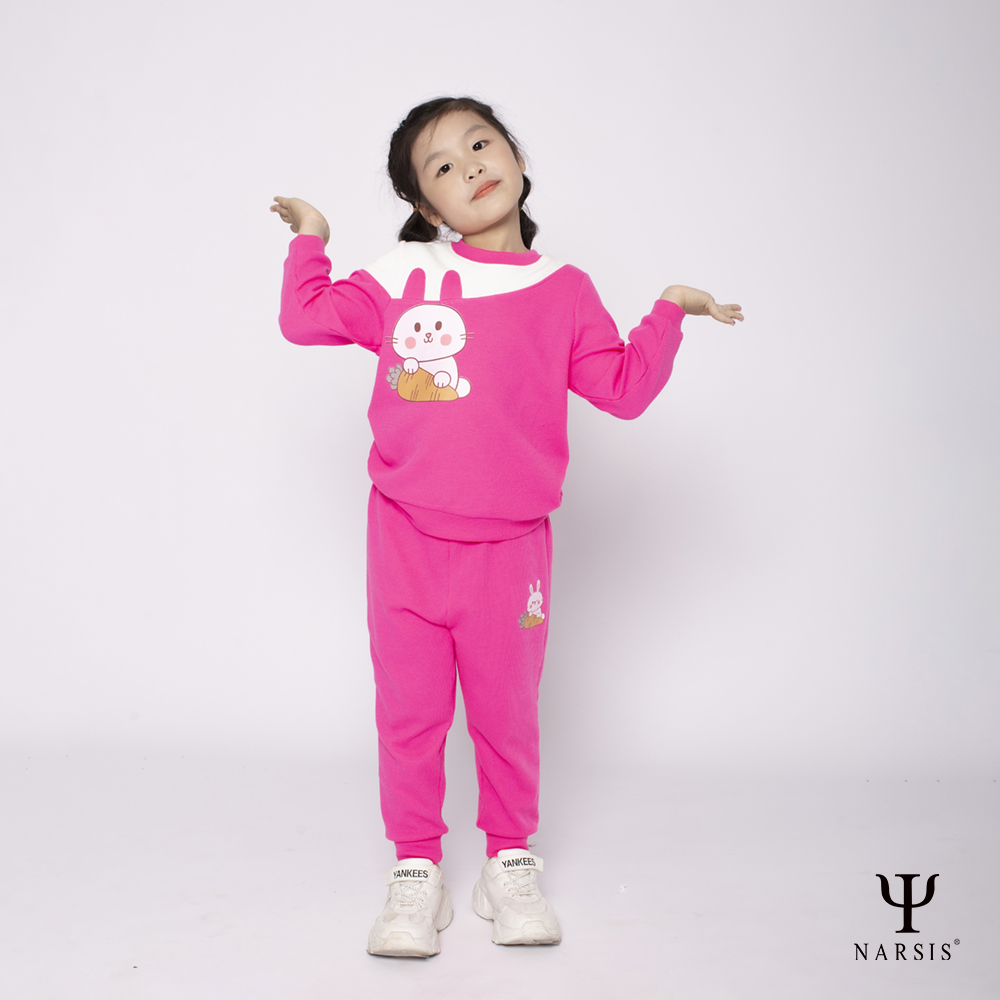 ĐỒ BỘ QUẦN ÁO THU ĐÔNG DÀI TAY CHO BÉ GÁI NARSIS CHẤT LIỆU COTTONN HOA TIẾT HÌNH CON THỎ DỄ THƯƠN...