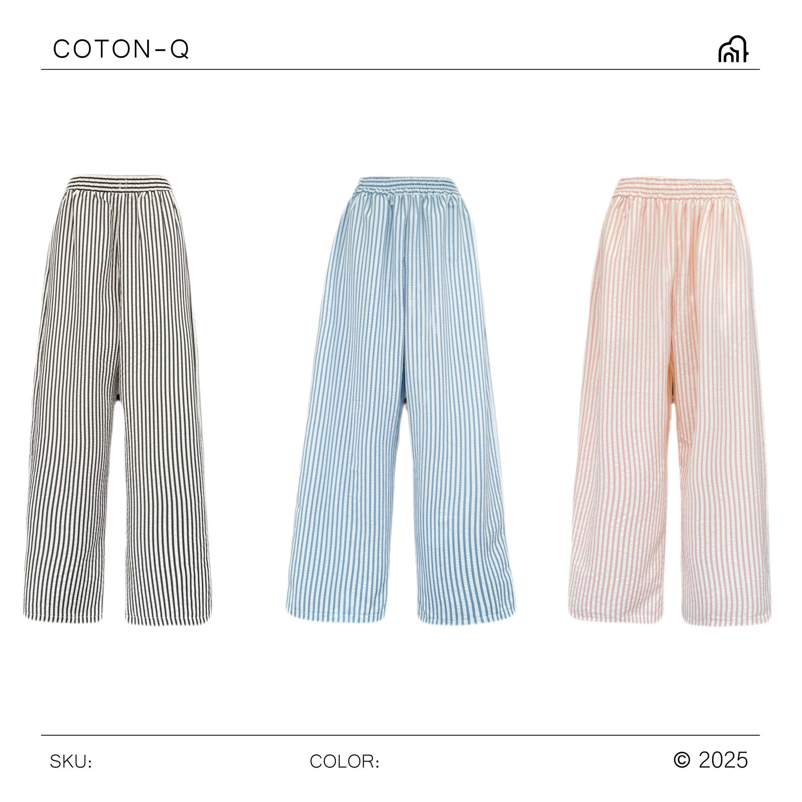 HQ302 Quần dài phối sọc lưng thun ( HỒNG )