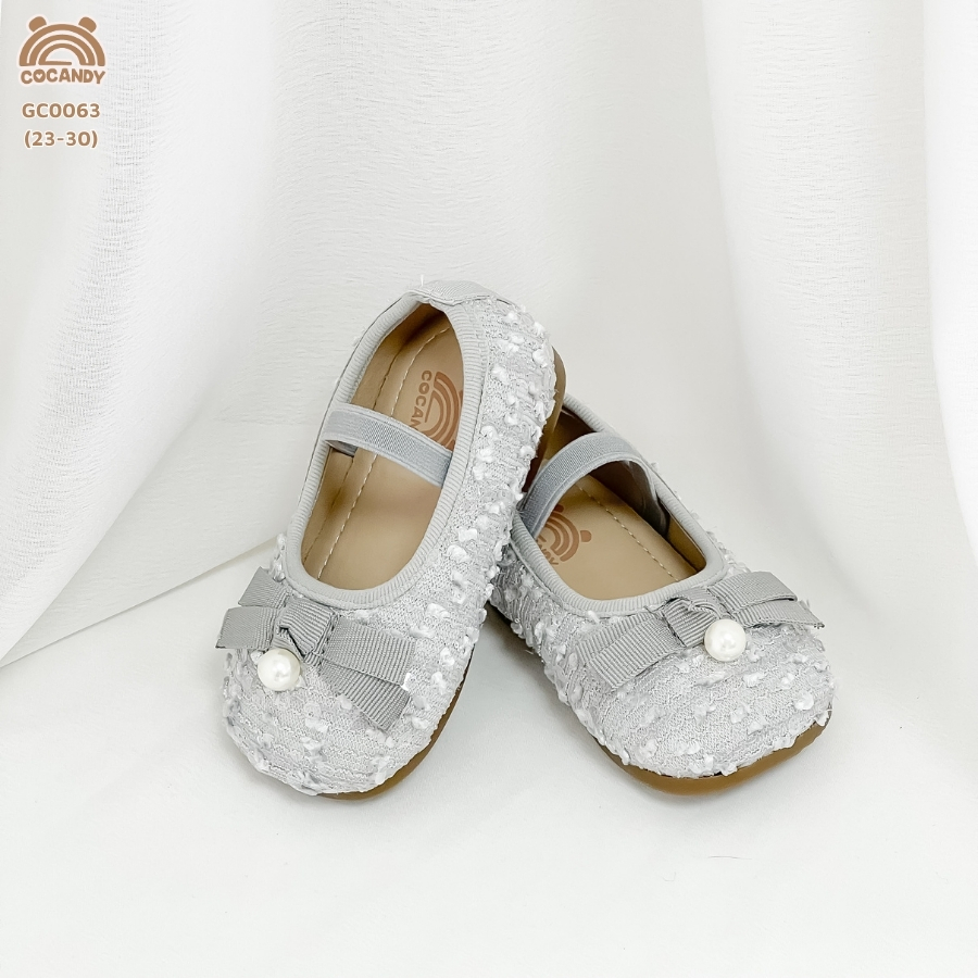 Giày búp bê nơ kim sa BẠC COCANDY