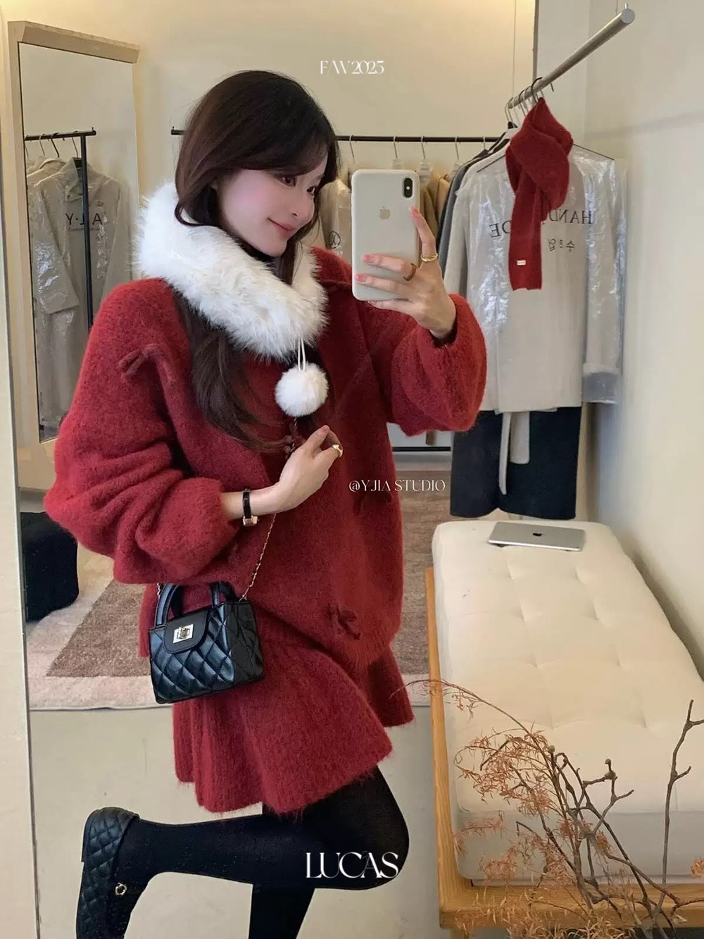 Lucas - Set len áo đính nơ nổi dáng suông + chân váy xòa a mini dáng ngắn