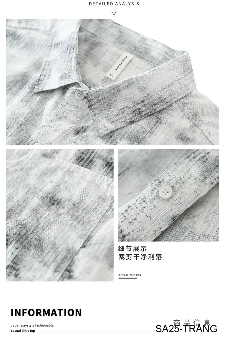 SA25 - Áo sơ mi nam ngắn tay họa tiết phong cách streetwear, chất cotton mềm mát, form rộng thoải mái_thumbnail_12