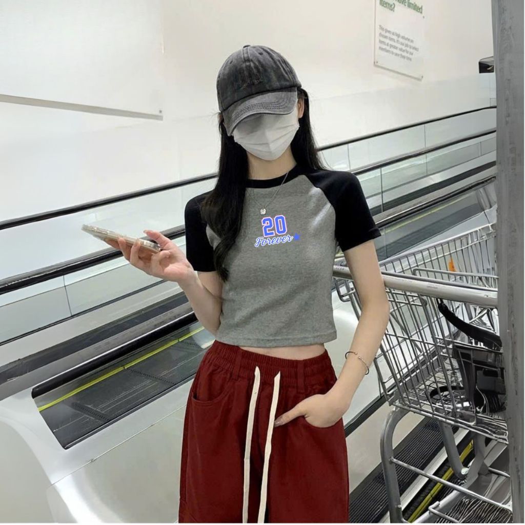 Áo croptop 𝐋𝐎𝐙𝐀 chất liệu cotton - Áo thun bozip dáng croptop ôm - Mã G0297_thumbnail_11