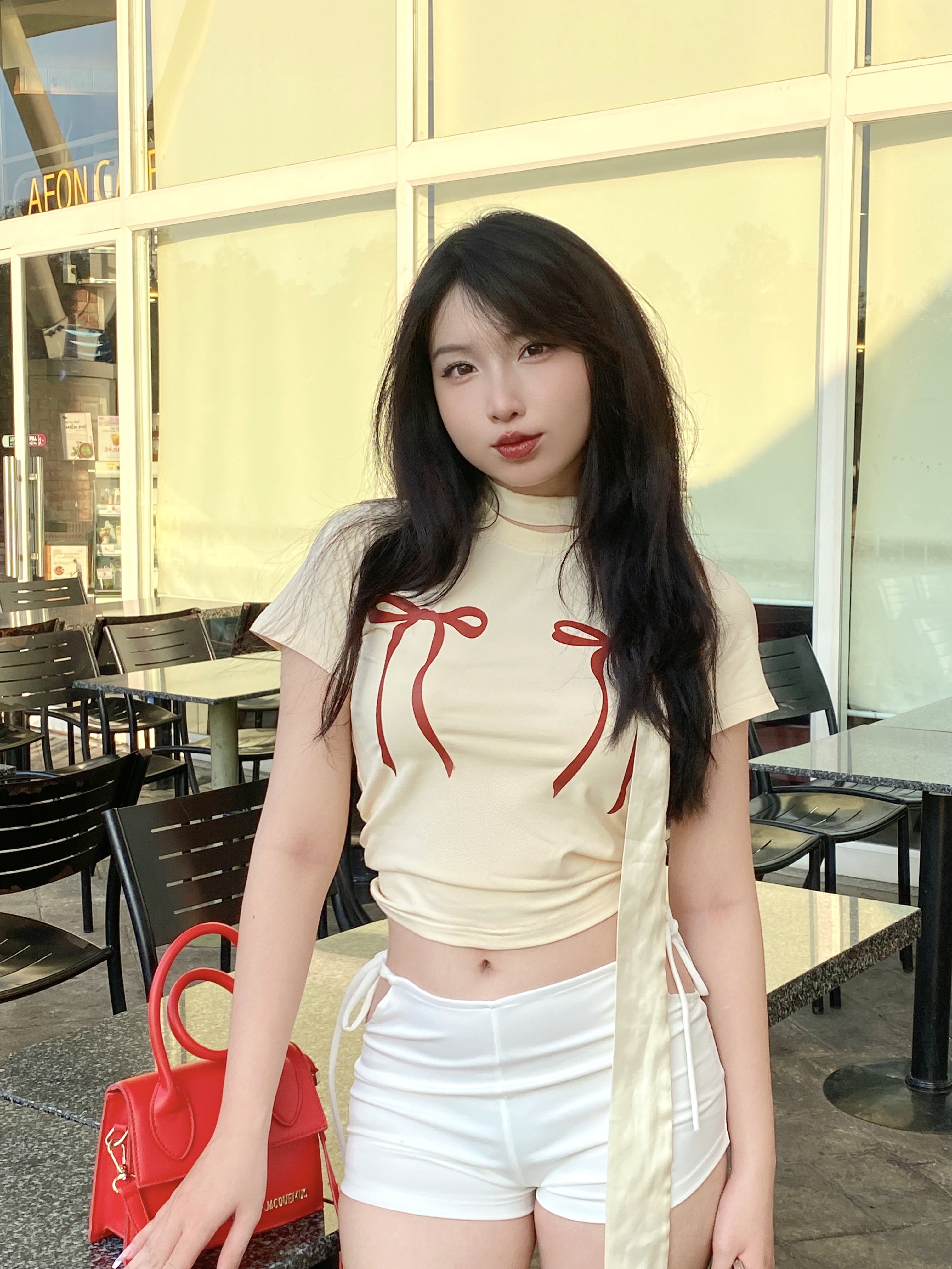 Áo thun baby tee form ôm xinh xắn hình nơ ABD1054 Miucho tay ngắn Cổ tròn hotrend in artwork_thumbnail_5