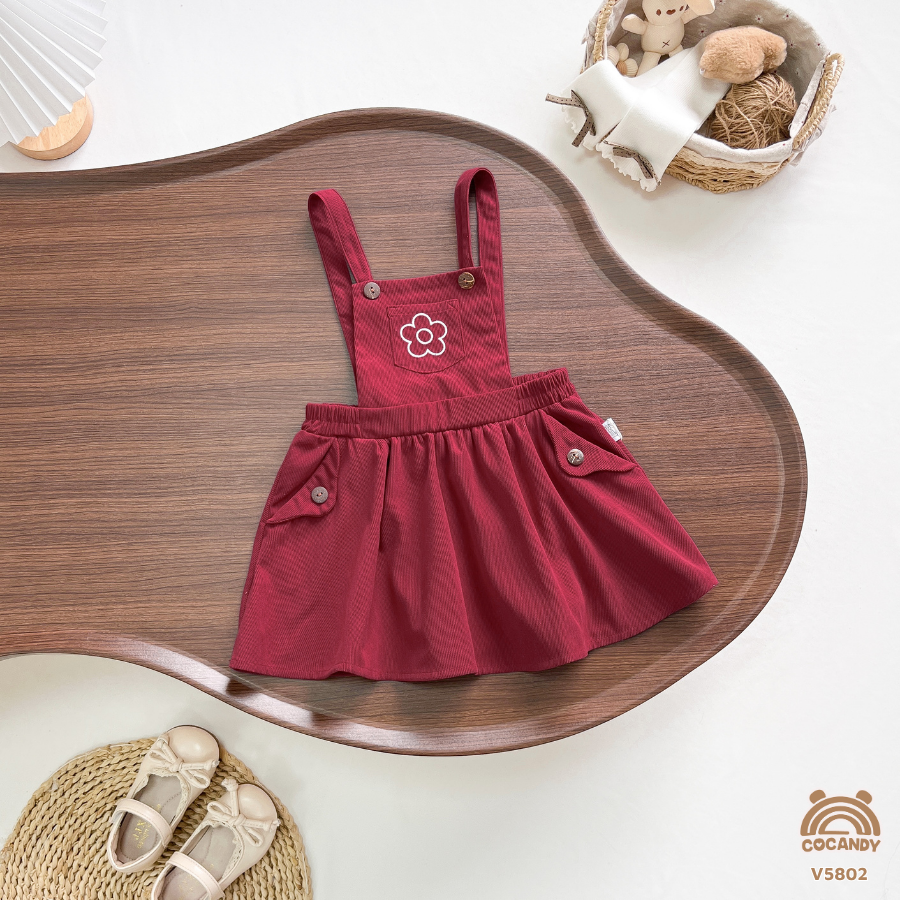 Váy yếm nhung ĐỎ thêu hoa_thumbnail_1