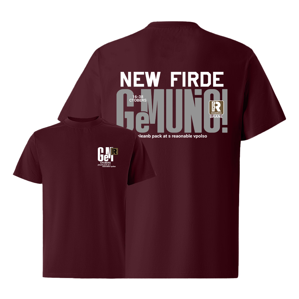 Áo thun nam form rộng ATD322 Miucho Iconic cotton cổ tròn in typography_thumbnail_11