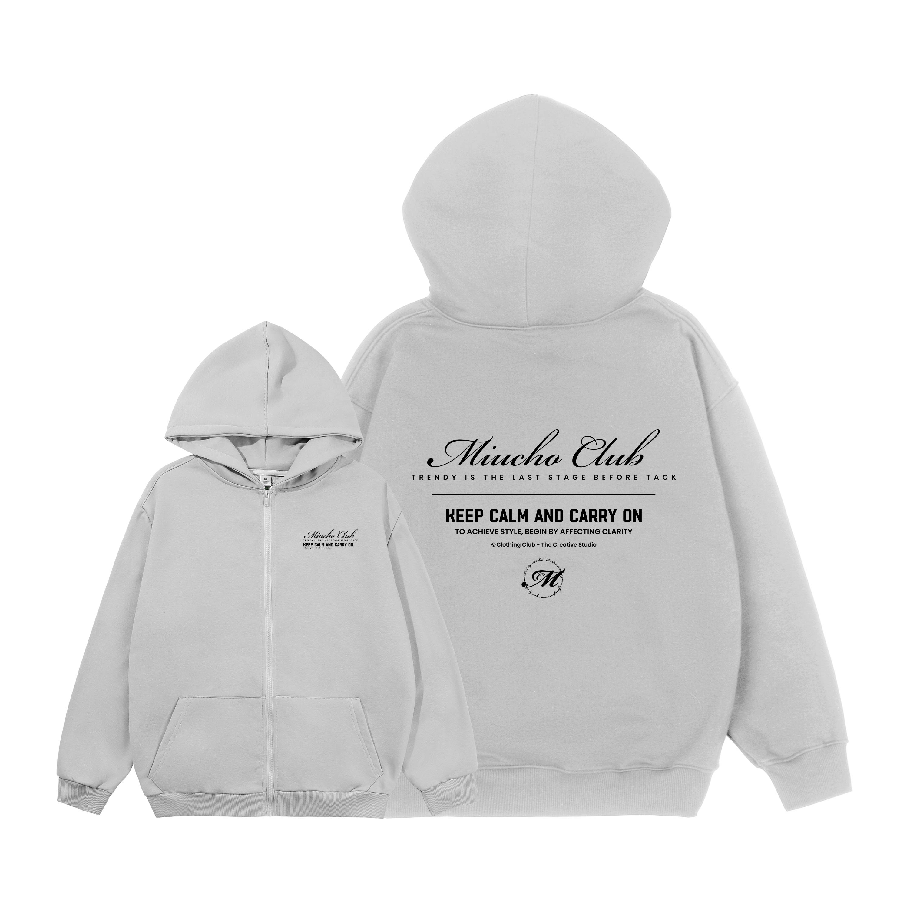 Áo hoodie zip nam local brand form rộng HZD1585 Miucho Club vải nỉ chân cua dày dặn mũ rộng in basic_thumbnail_7