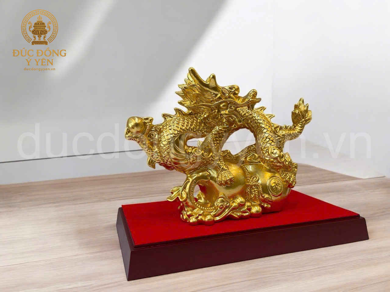Tượng rồng cuốn hồ lô thiếp vàng 9999_thumbnail_1