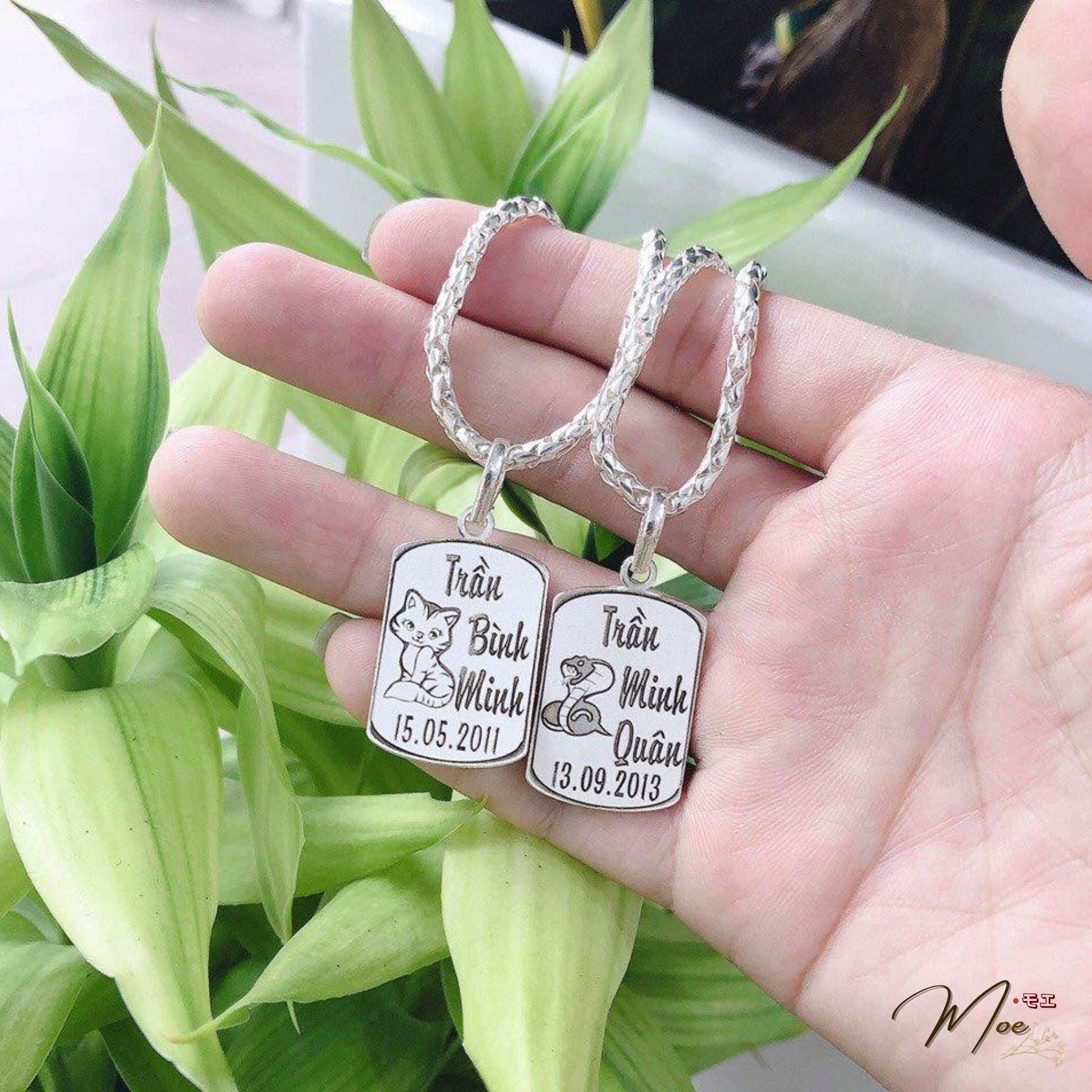 B61 - Dây chuyền vảy rồng khắc tên theo yêu cầu cho bé