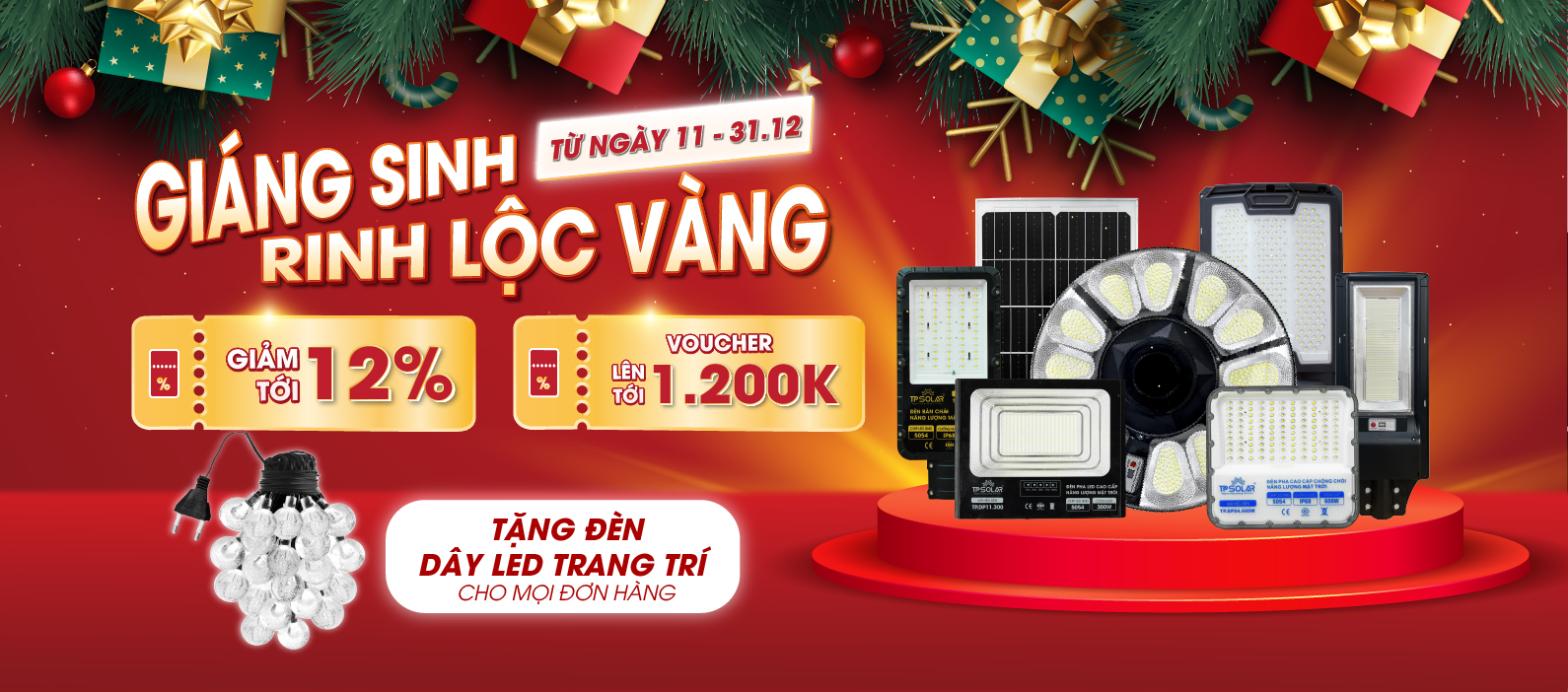 Sáng bừng giáng sinh rinh ngàn quà HOT khi mua đèn năng lượng mặt trời TP Solar