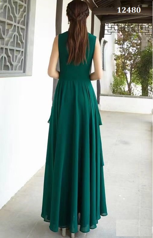 Đầm maxi sát nách tà đắp chéo ( voan ,llót)FREESHIP - 12480_thumbnail_2