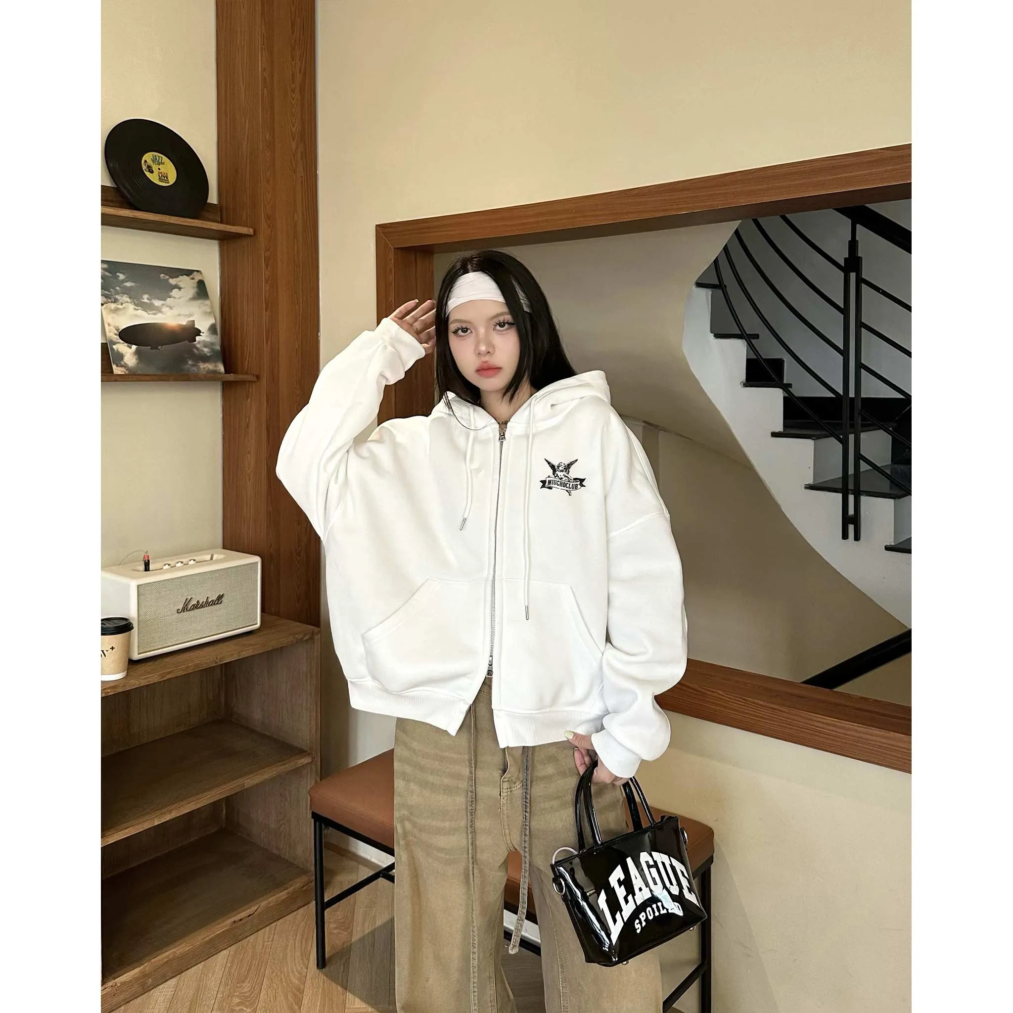 Áo hoodie zip form boxy street style 2578 Miucho chất vải nỉ bông mềm mại thoáng mát in mix_thumbnail_4