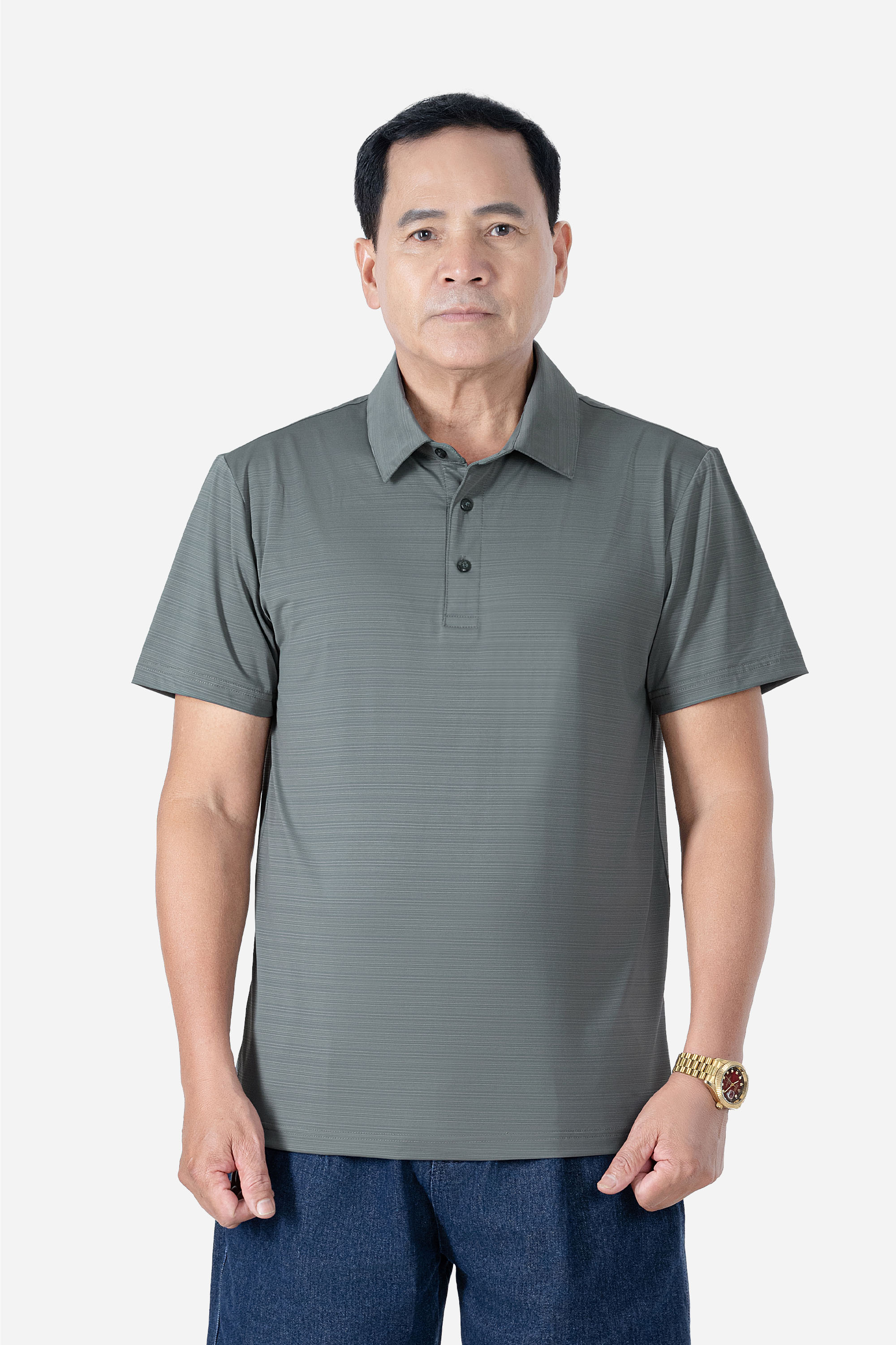 Áo Polo Melange Thể Thao Nam Trung Niên ANCHI Chất Liệu Cotton Phom Suông Vạt Ngang_thumbnail_24