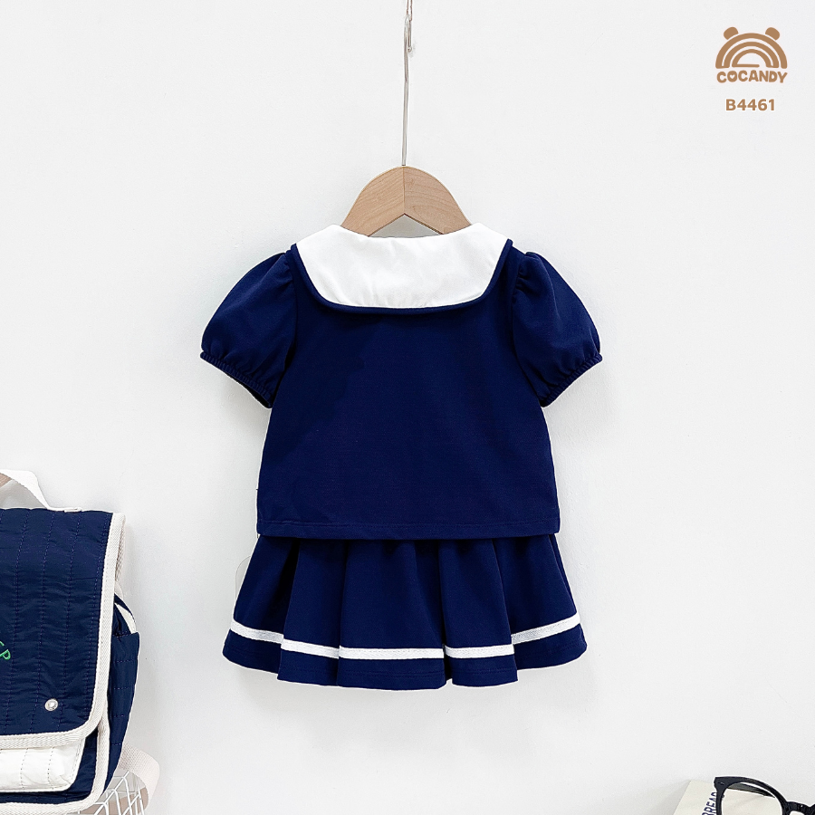 Bộ cộc XANH THAN polo cổ sen khóa + chân váy_thumbnail_1