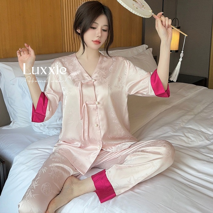 N78 Pijama lụa tay lửng khuy dây phong cách trung hoa_thumbnail_12