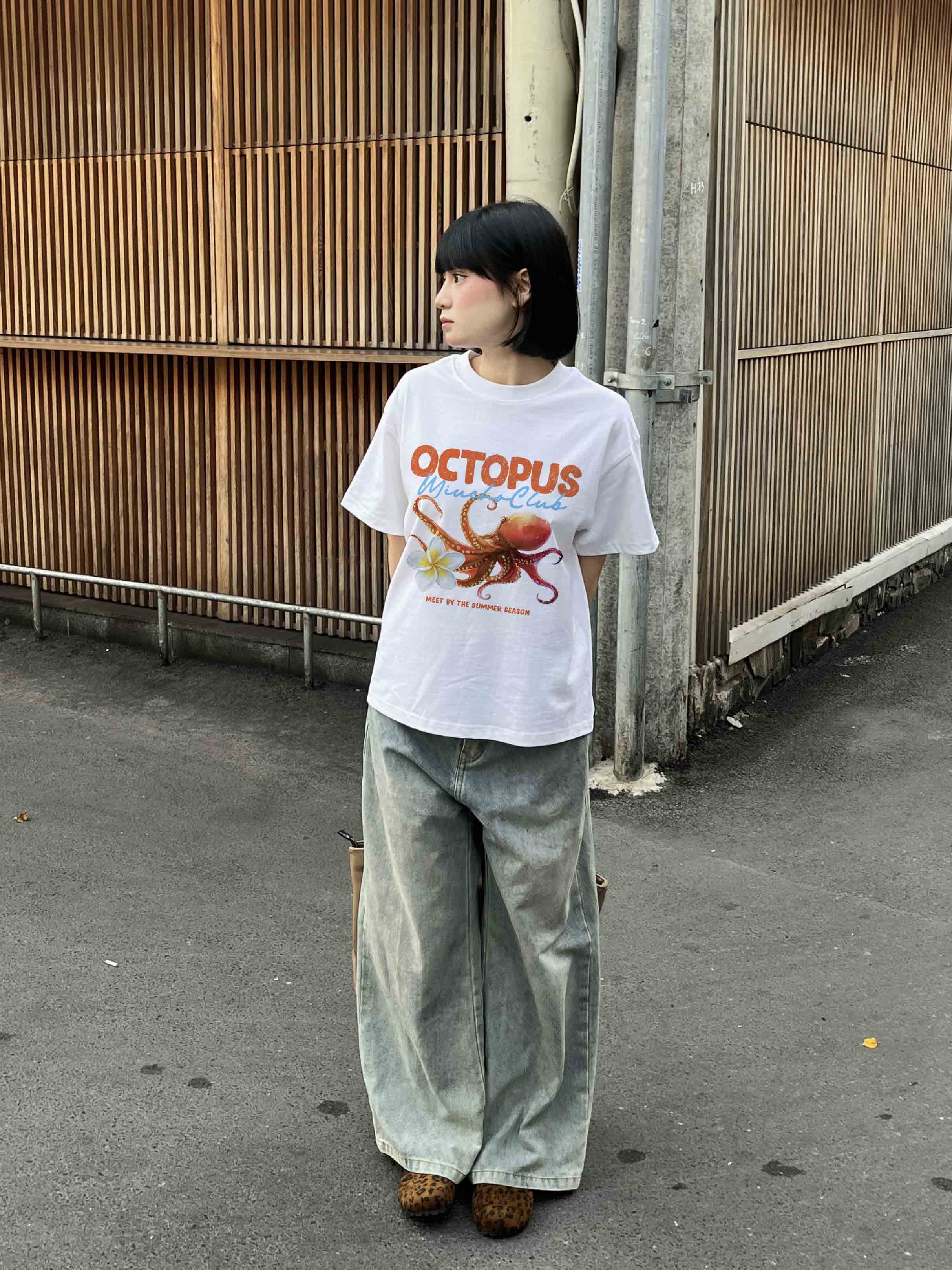 Áo thun boxy hè biển 2234 Miucho cổ tròn chất vải cotton 2c 250gsm đứng form dày dặn in mix_thumbnail_2