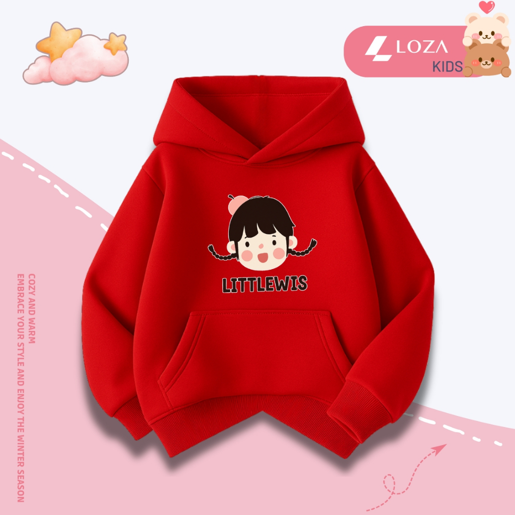 Áo nỉ hoodie bé gái in hình bé gái Littlewis-  Loza Kids HN3386_thumbnail_2