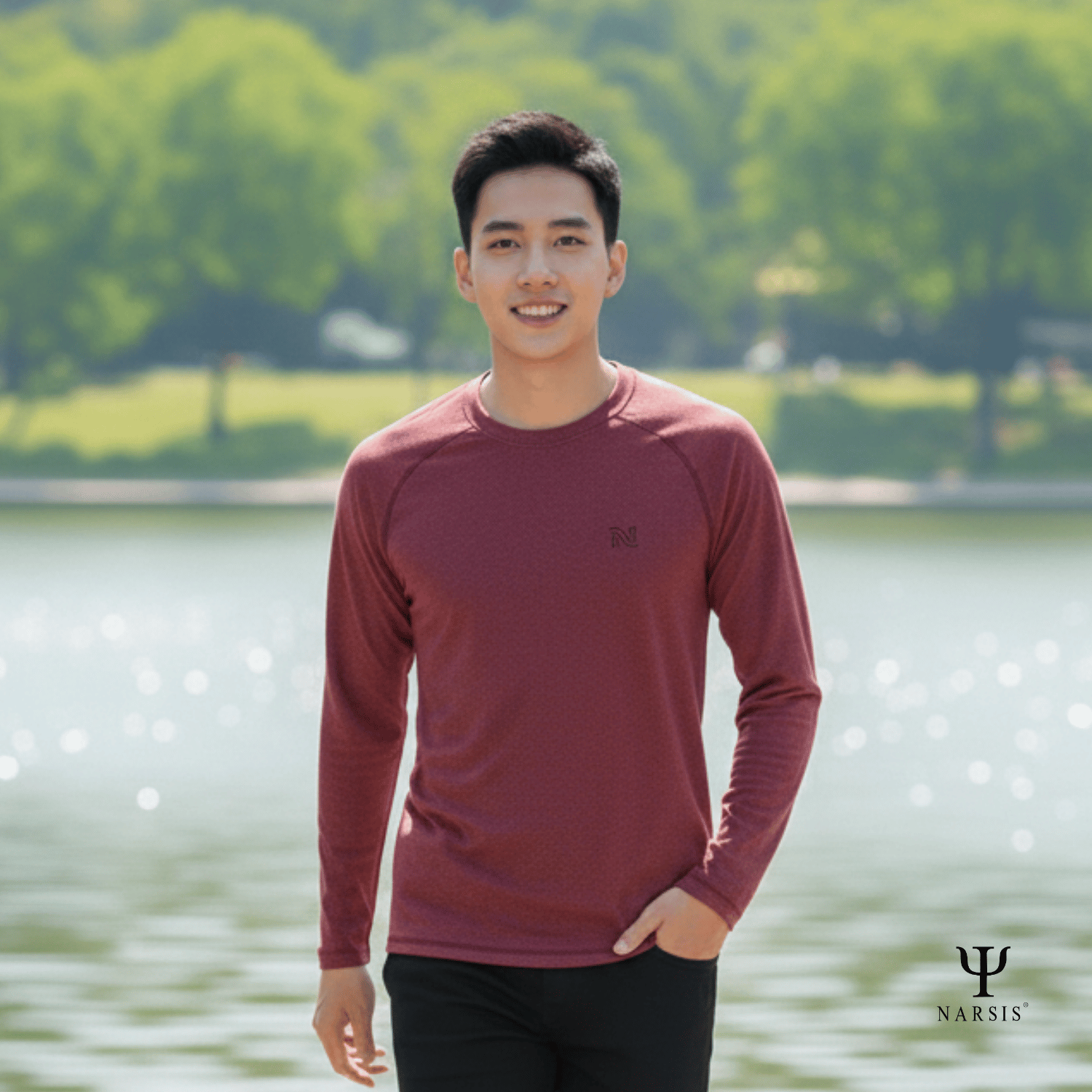 ÁO NAM GIỮ NHIỆT D7076 NARSIS PE NHẸ, THOÁNG KHÍ, THẤM MỒ HÔI, CHẤT LIỆU BỀN, CHỐNG NẮNG_thumbnail_0