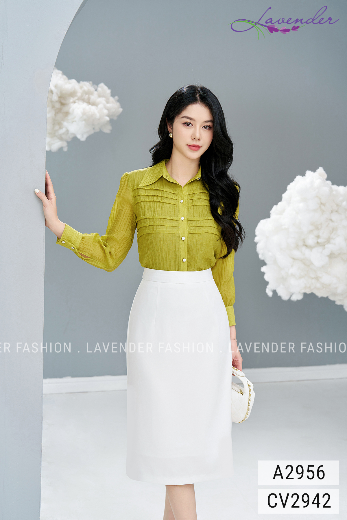 Chân váy A trắng Thời trang Lavender dáng dài CV2942_thumbnail_1