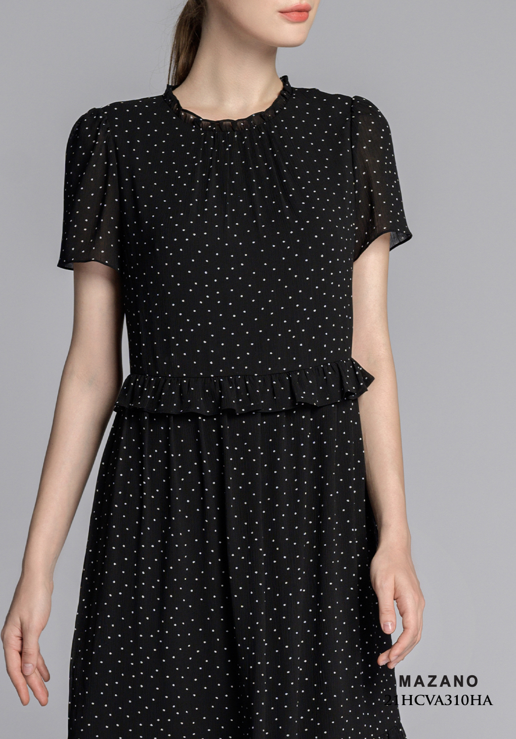 Váy suông đen chấm bi bèo peplum_thumbnail_5