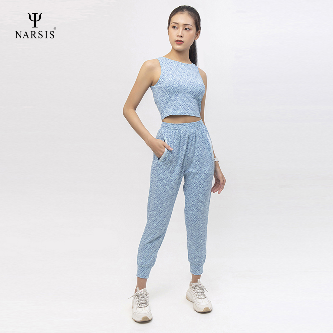 BỘ TẬP NỮ H0004 NARSIS VẢI COTTON SPANDEX CO GIÃN, THOÁNG MÁT, CHẤT LIỆU CHỐNG NHĂN, ĐÀN HỒI TỐT