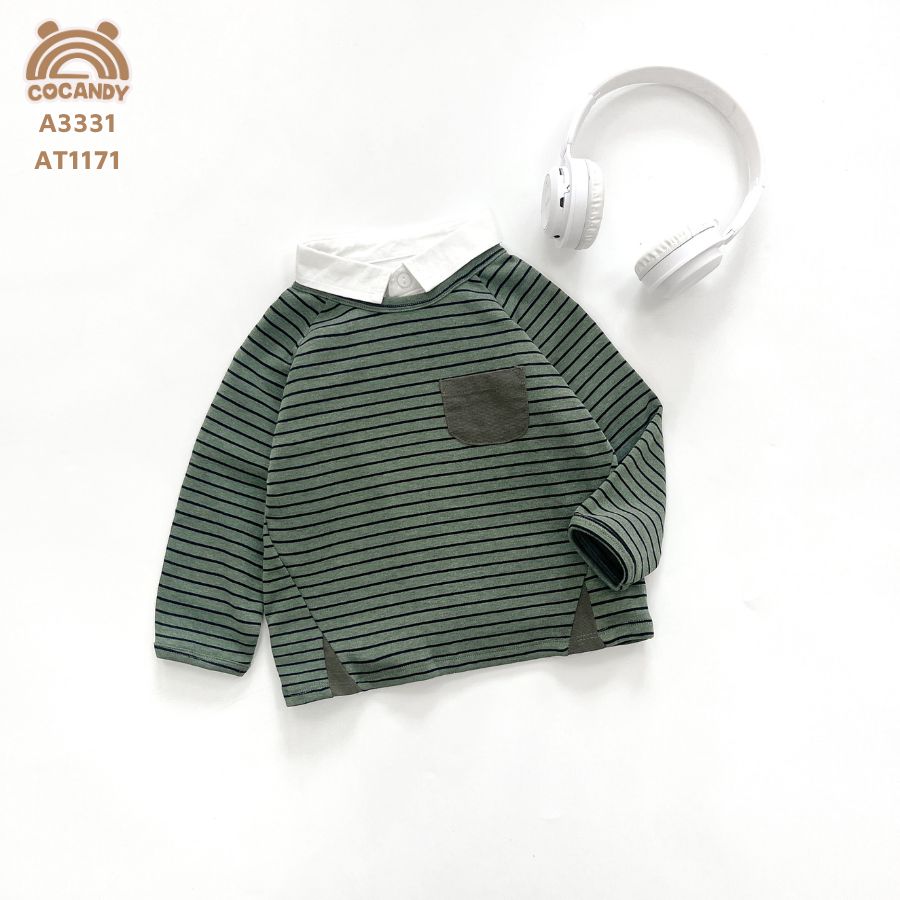 Áo dài XANH RÊU kẻ ĐEN_thumbnail_1