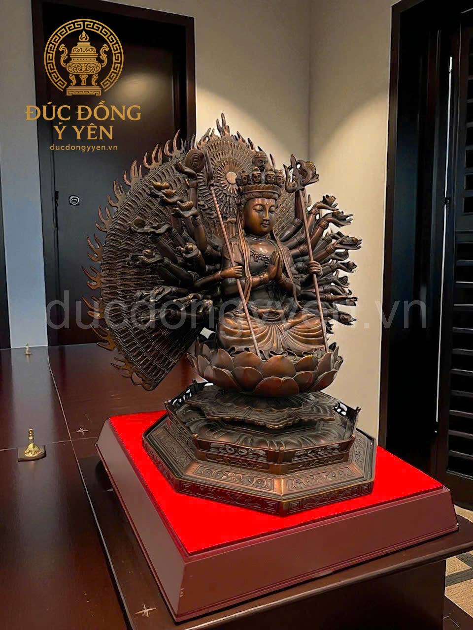 Tượng phật thiên thủ thiên nhãn làm màu giả cổ cao 42cm _thumbnail_1