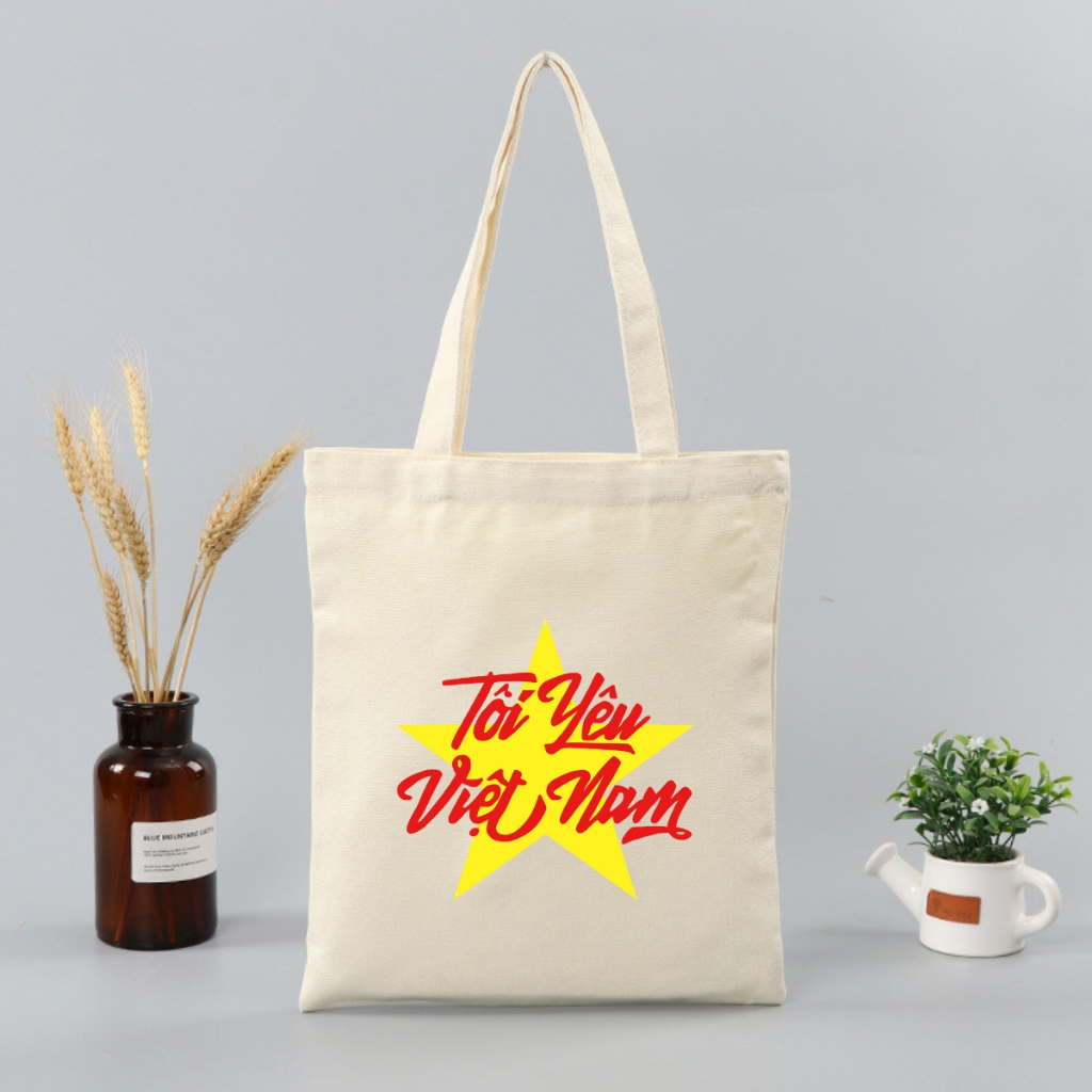 Túi tote vải canvas I Love Vietnam có khóa kéo và ngăn phụ - We Tee TOTE20_thumbnail_7