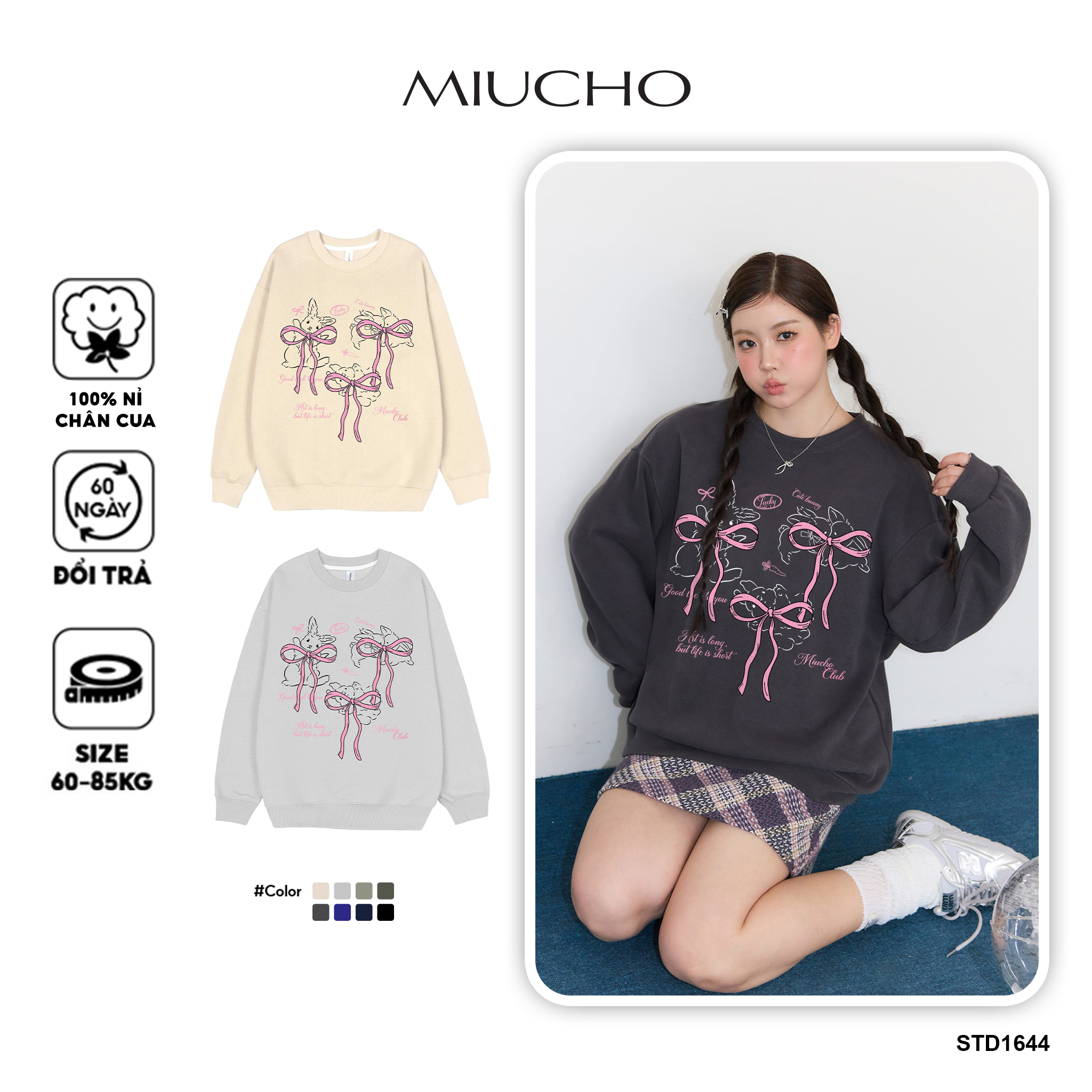 Áo sweater nam nữ form rộng vải nỉ chân cua 1644 Miucho in mix_thumbnail_1