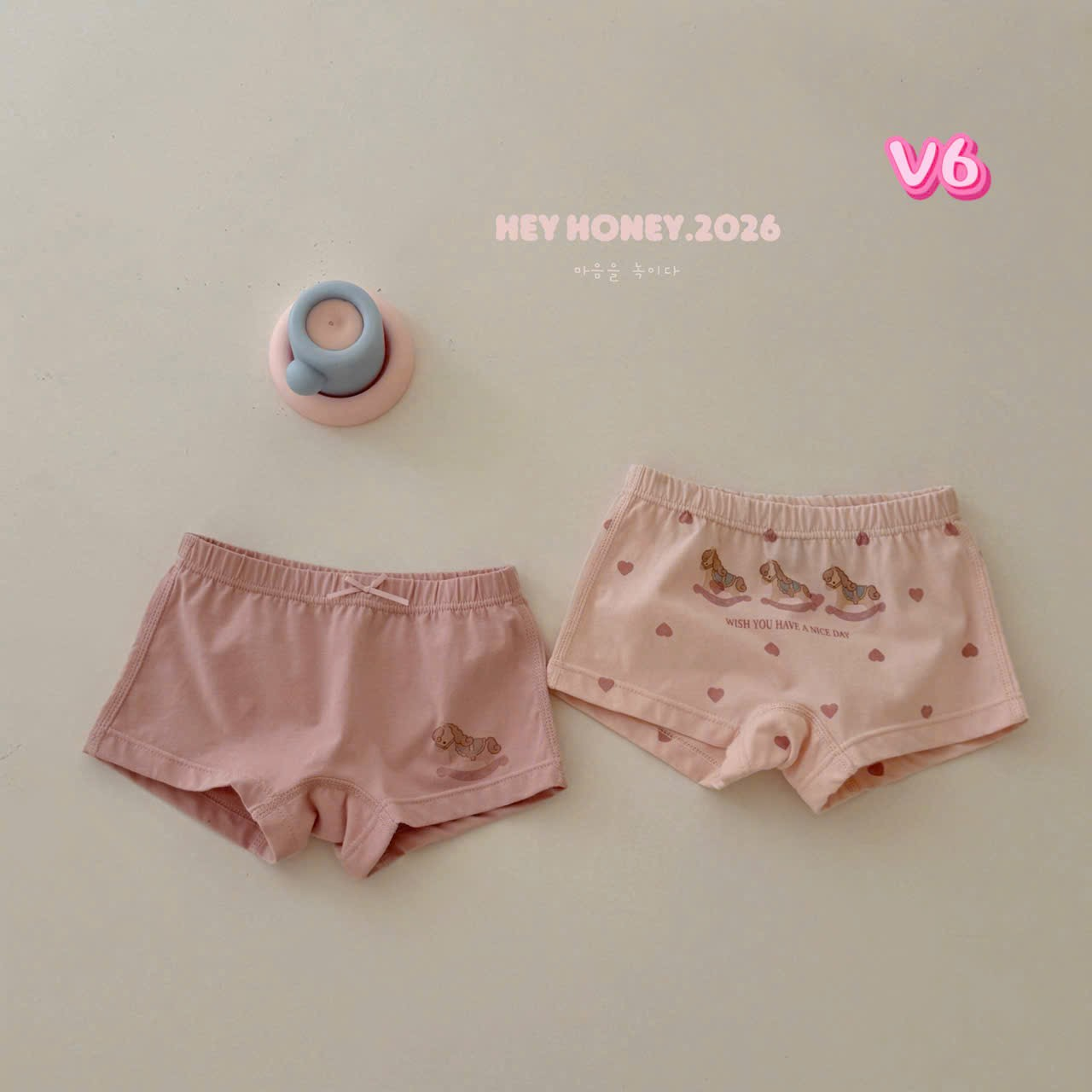 V6 - Set 2 quần cotton hoạ tiết ngựa tim hãng Hey Honey (Sz90-140)