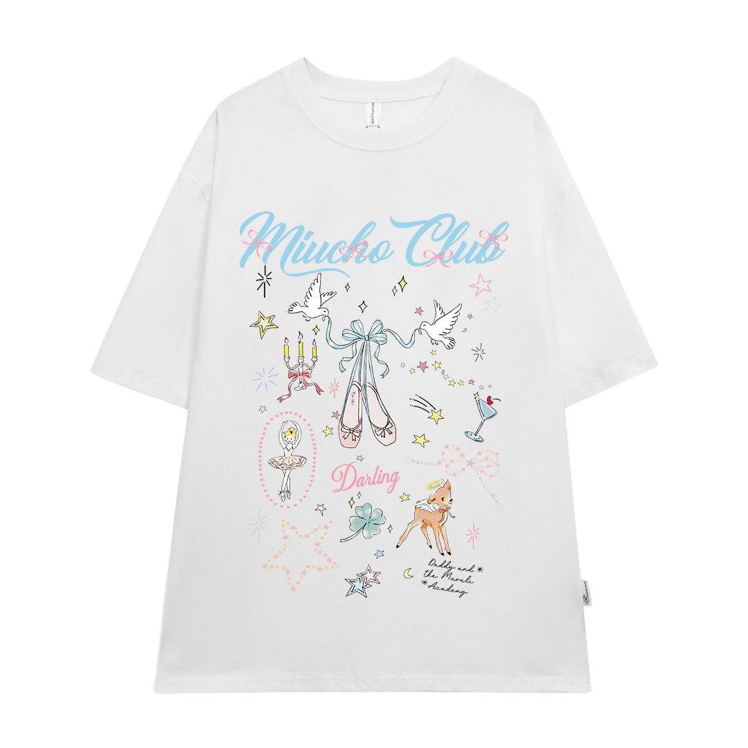 Áo thun form rộng local brand ATD1258 Miucho tay ngắn cổ tròn in mix