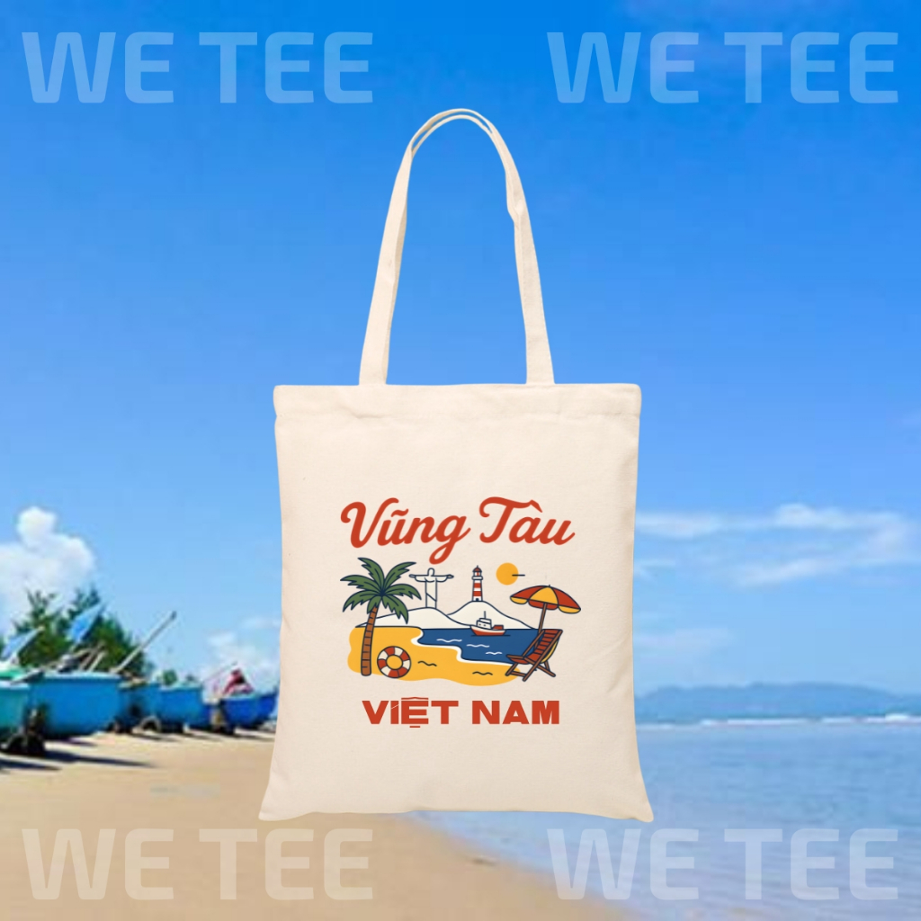Túi tote vải canvas du lịch Việt Nam có khoá kéo và ngăn phụ, đi chơi du lịch - 𝐖𝐞 𝐓𝐞𝐞 TOTE09_thumbnail_1