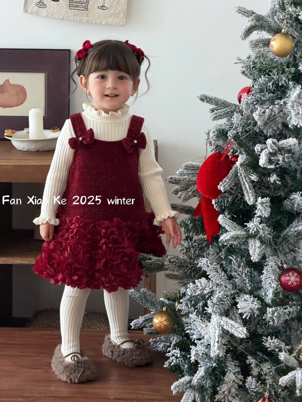 (S95) Set 2 chi tiết dạ đỏ váy bèo hoa_thumbnail_0