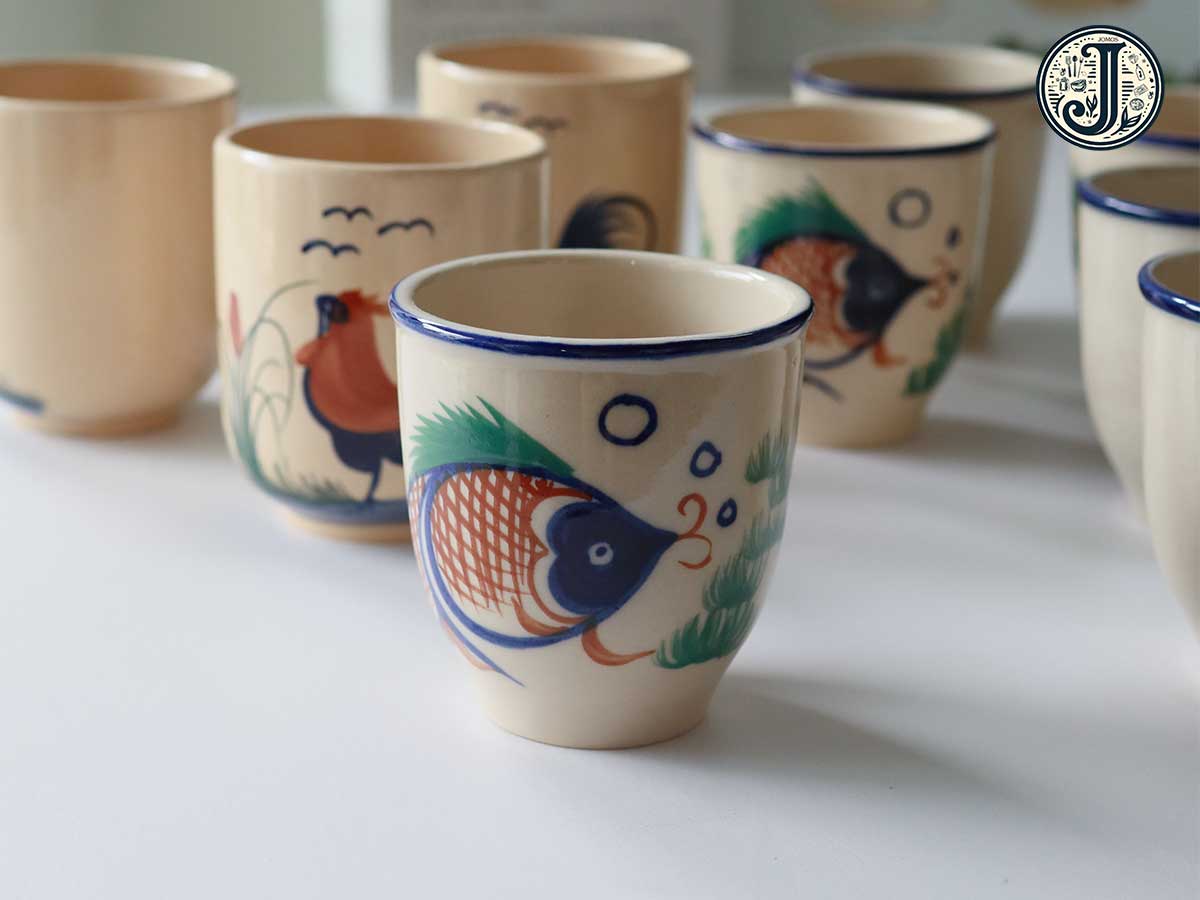 Ly gốm Lái Thiêu thủ công cá 310ml J000222