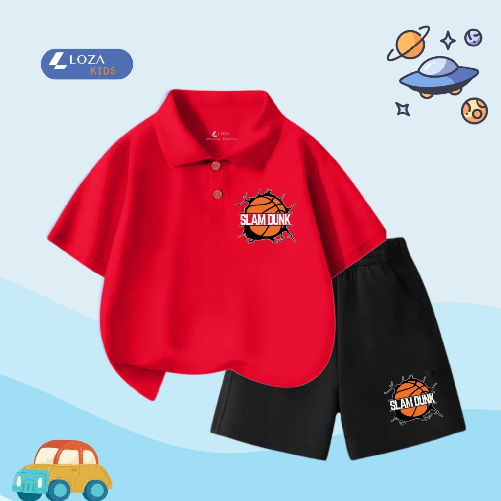 Bộ đồ Polo bé trai in hình Bóng rổ - Loza Kids BO344_thumbnail_5