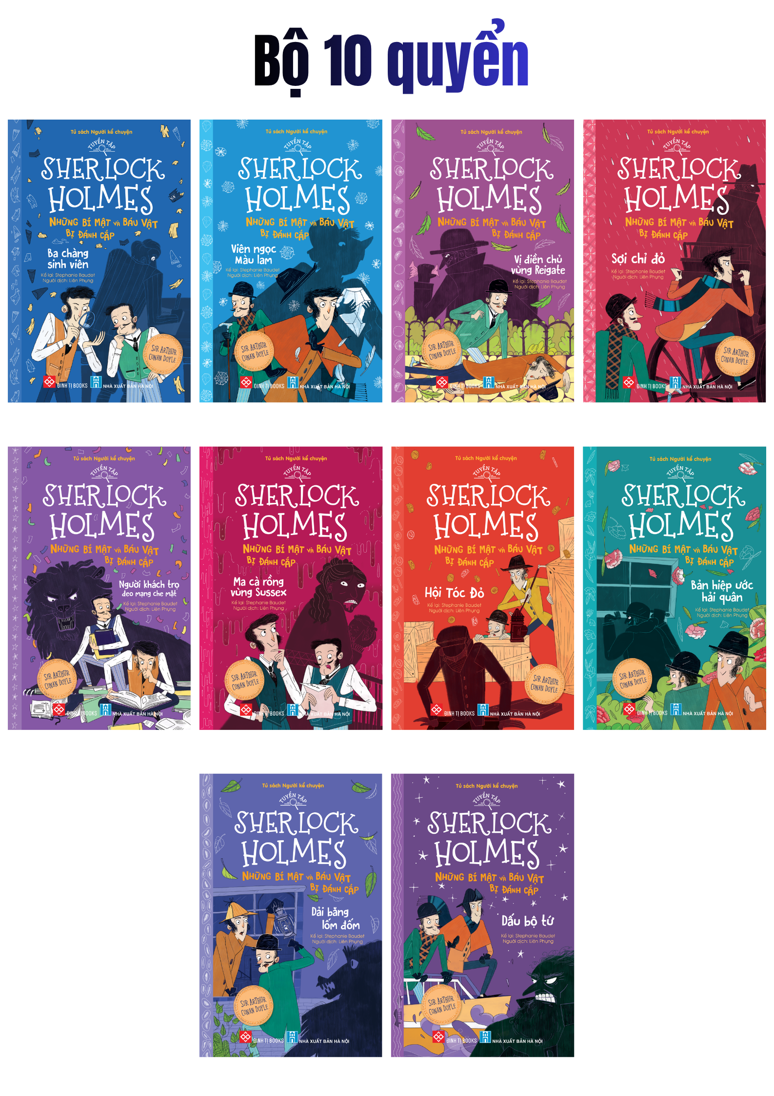 Combo 10 cuốn Sherlock Holmes - Những bí mật và báu vật bị đánh cắp (10 tập)