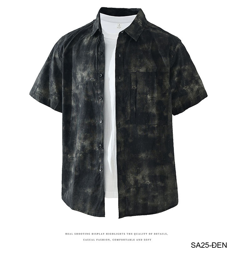 SA25 - Áo sơ mi nam ngắn tay họa tiết phong cách streetwear, chất cotton mềm mát, form rộng thoải mái_thumbnail_23