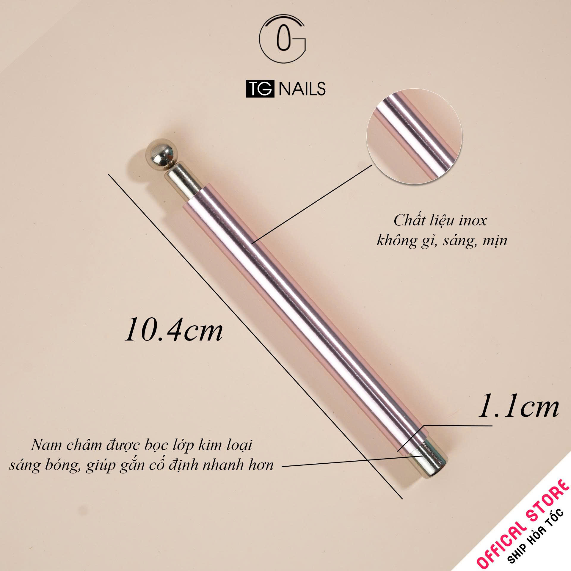 Nam châm, dùng để hút sơn móng tay dùng trong ngành Nail, kích thước: 10.2x10.6x1.5_thumbnail_2