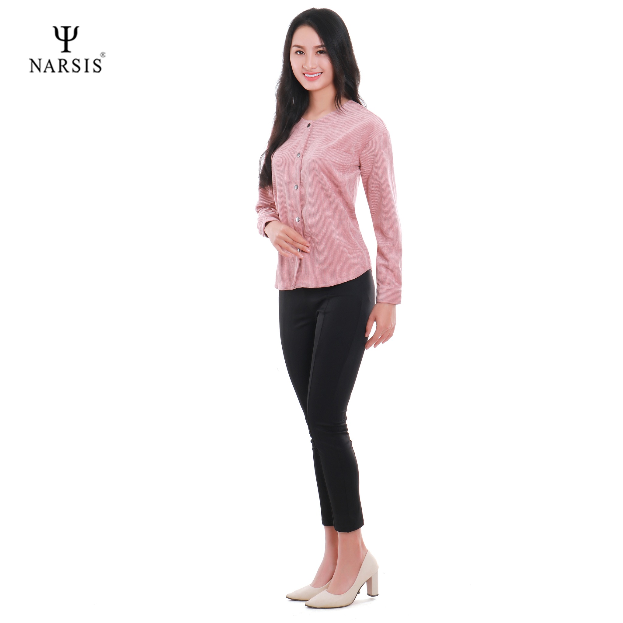 ÁO KIỂU NỮ L9039 NARSIS CHẤT LIỆU THOÁNG MÁT, DỄ CHỊU, THOẢI MÁI CẢ NGÀY, DỄ VẬN ĐỘNG_thumbnail_1