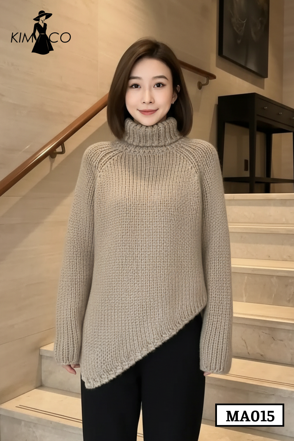 Áo Len Cổ Lọ Bất Đối Xứng - MA015
