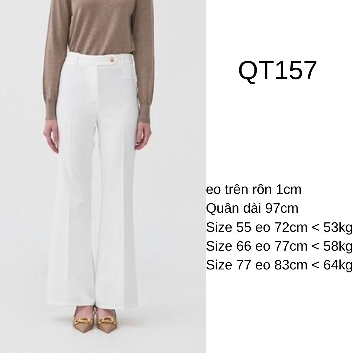 QT157 - Quần tây loe X.Hàn Trắng