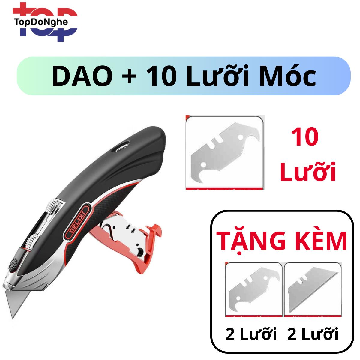 Dao rọc cắt giấy trổ 2 lưỡi khung kim loại thương hiệu DELIXI_thumbnail_1