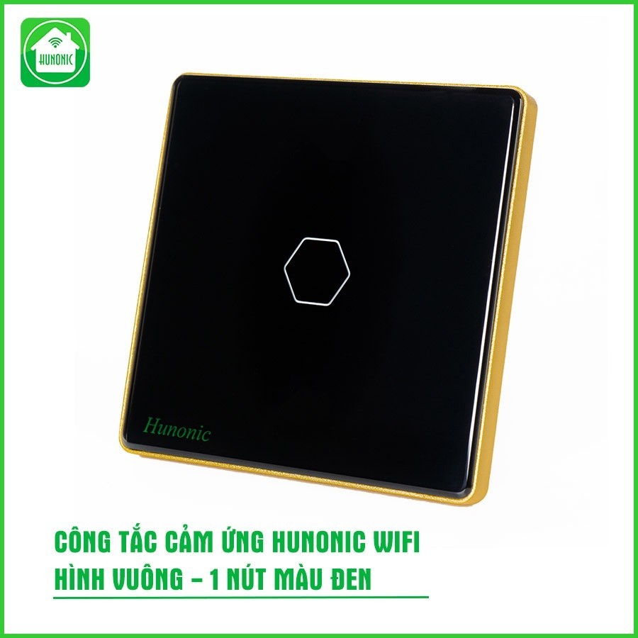 Công Tắc Cảm Ứng Hunonic (Luxury Hình Vuông) Điều Khiển Từ Xa Bằng Điện Thoại