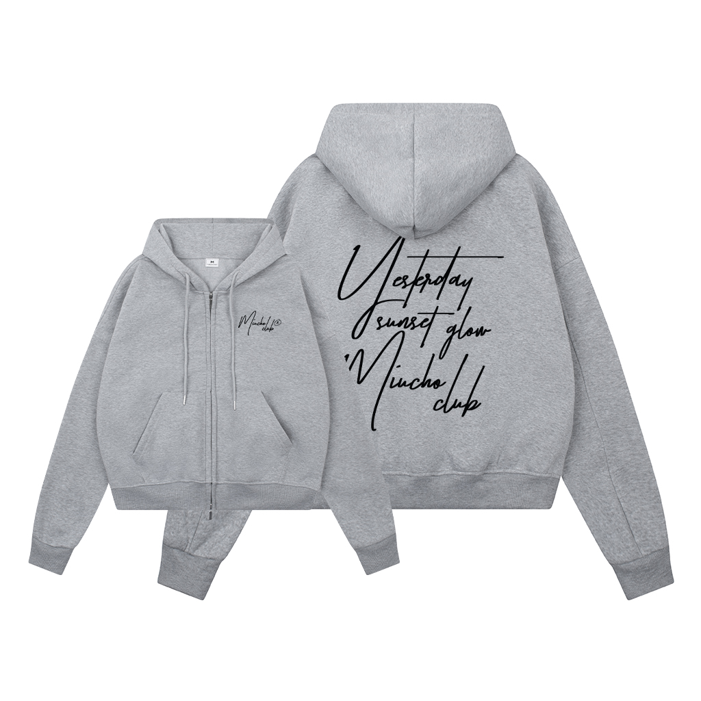 Áo hoodie zip form boxy local brand vải nỉ 2 da dày dặn khóa kéo HXD1631 Miucho in typography_thumbnail_4