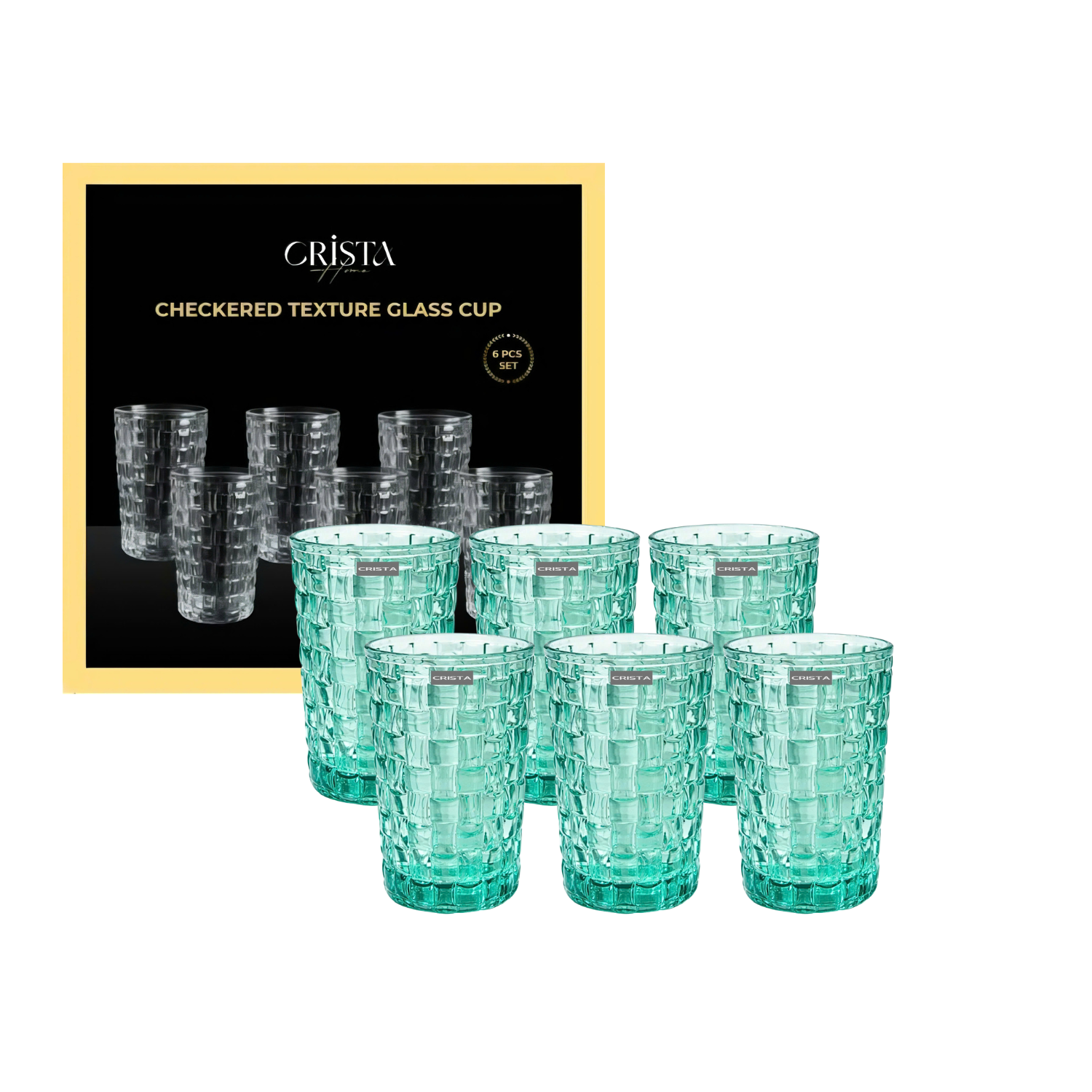 Bộ 6 cốc thủy tinh CRISTA HOME vân Caro to 350 ml_thumbnail_48