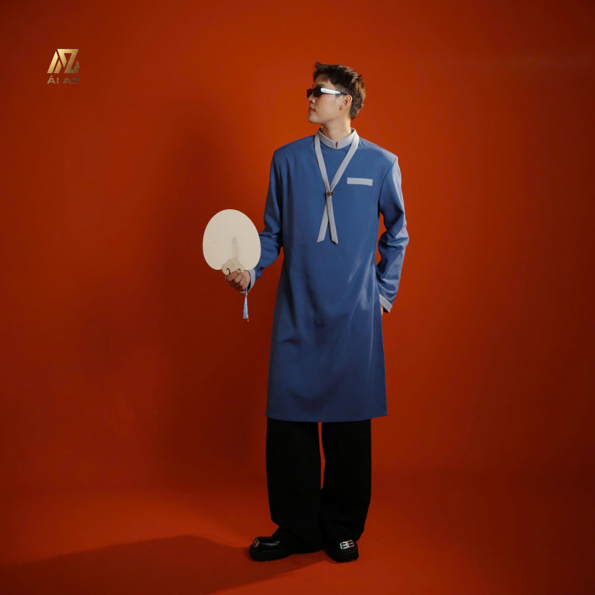 Áo Dài Nam Cách Tân Vải Cotton Hàn Mềm Mát - Mặc Tết, Chụp Ảnh, Boy Phố, Cưới Hỏi - Trẻ Trung KT02_thumbnail_3