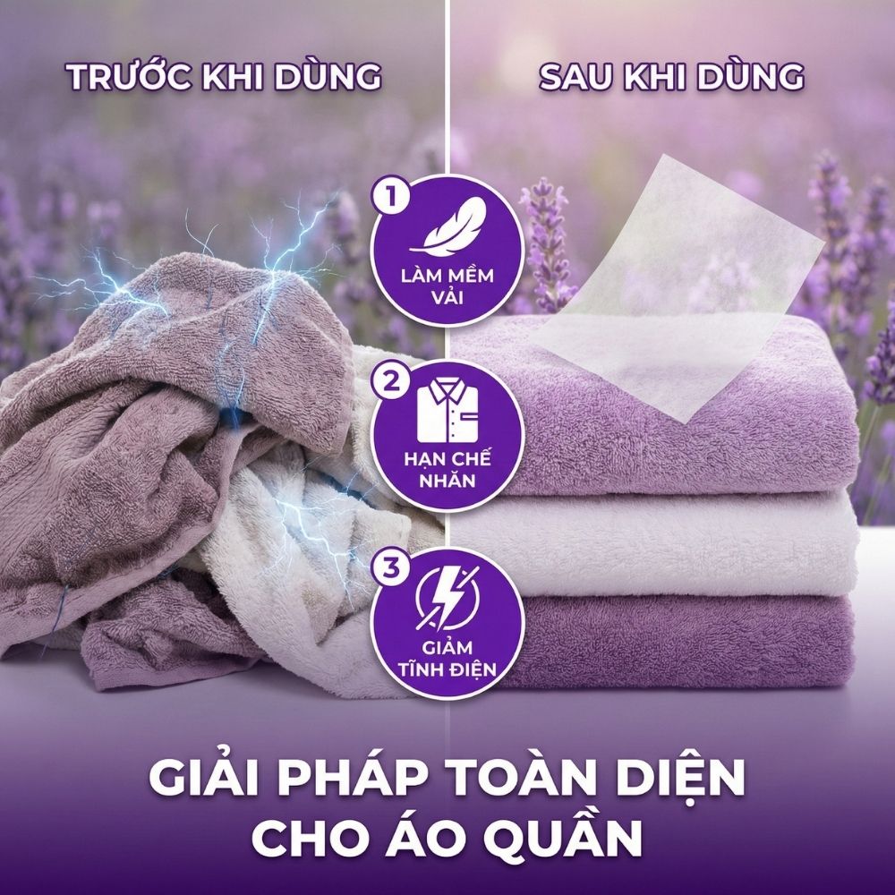 Giấy Thơm Quần Áo SoonMi Hương Lavender - chuyên dụng máy giặt sấy, máy sấy quần áo, khử mùi xe hơi, thơm tủ áo_thumbnail_1