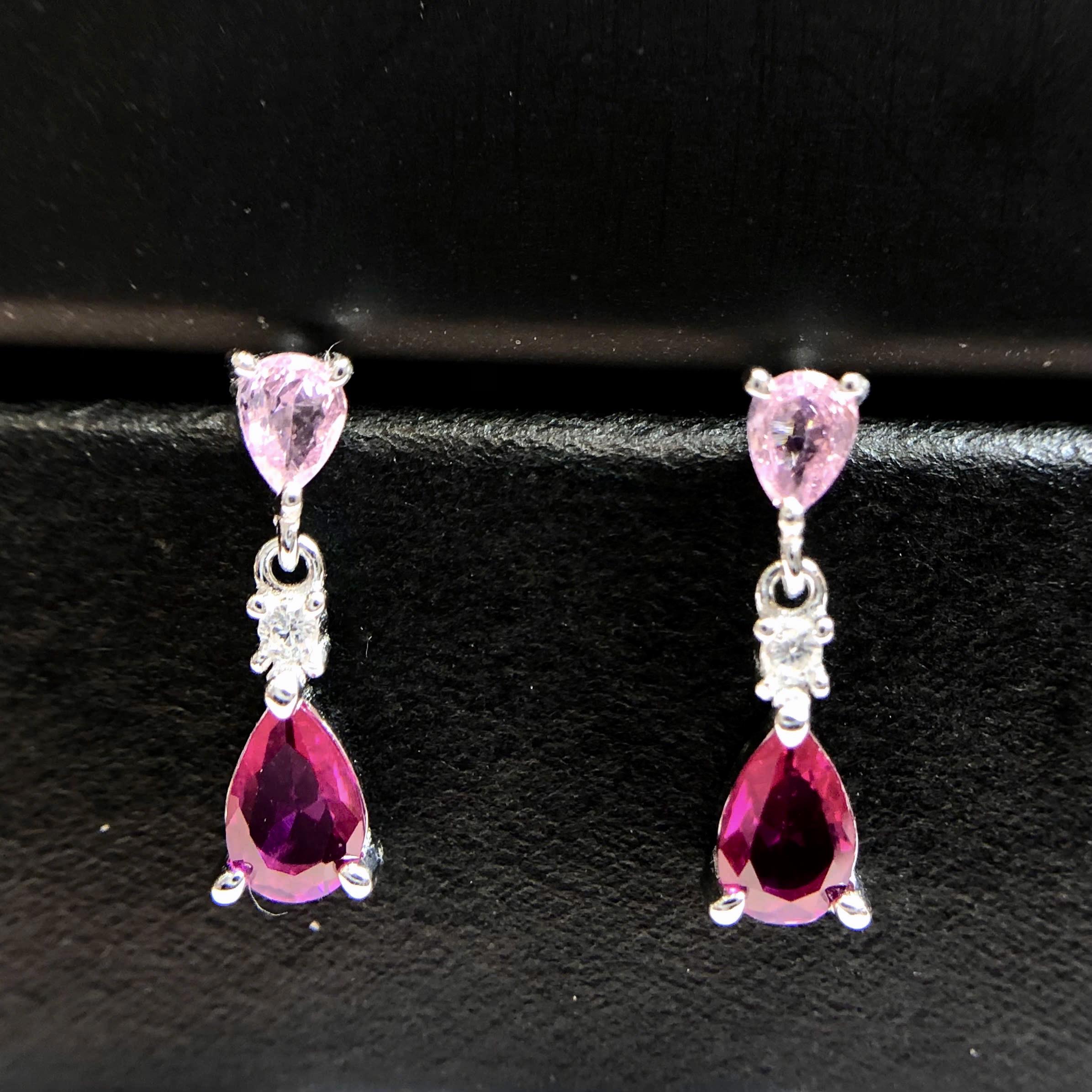 Khuyên kiểu bạc xi kim đá hồng rơi_thumbnail_2