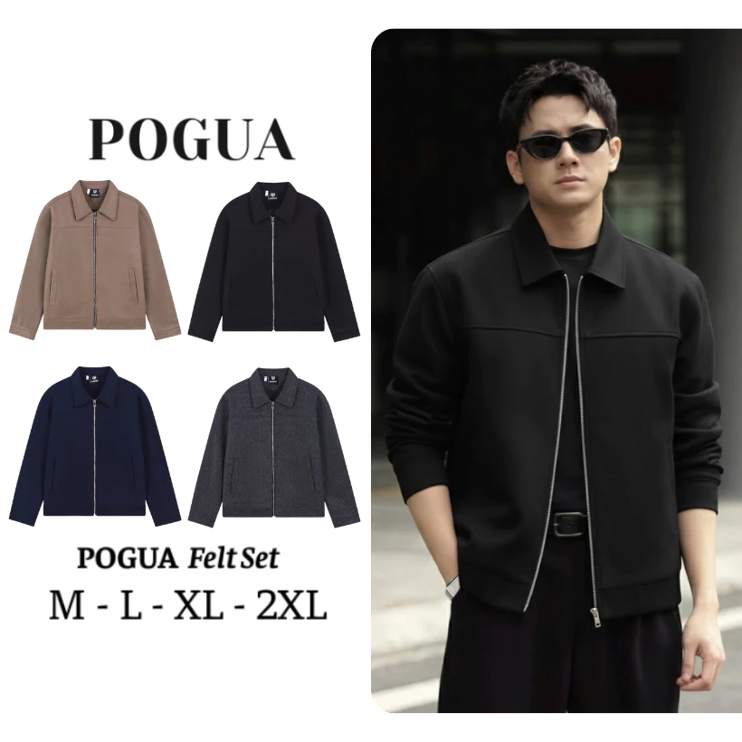 Áo Khoác Dạ Ep Nam Chất Liệu Dạ Ép Khóa ZIP Cao Cấp Jacket